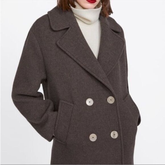 NWT ZARA Wool Coat Sz XS-S - Picture 4 of 10